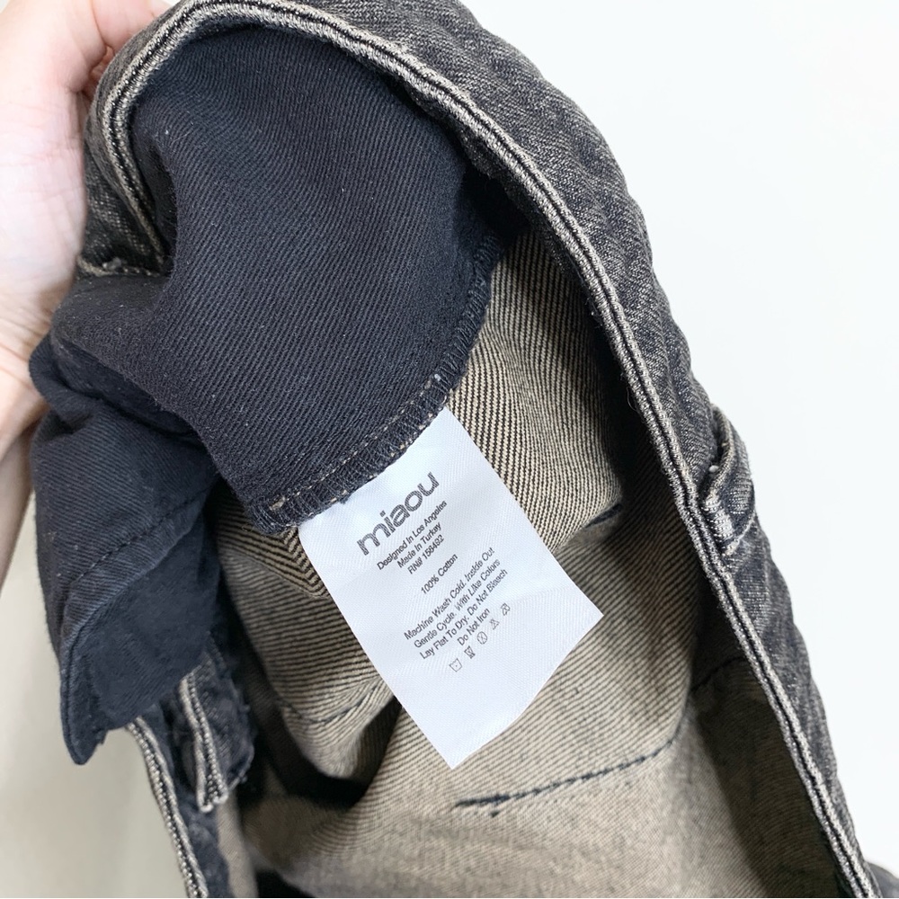 Miaou Dune Denim Cargo Shorts (Sz L) Low Rise Ochre Brown - Picture 15 of 16